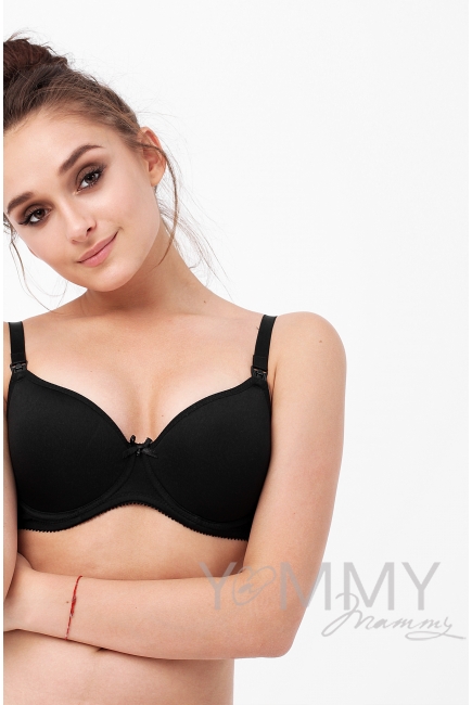 Бюстгальтер для кормления и беременных Angelika на косточках, черный