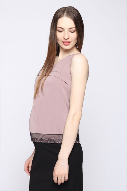 Блуза для беременных и кормящих, капучино с кружевом