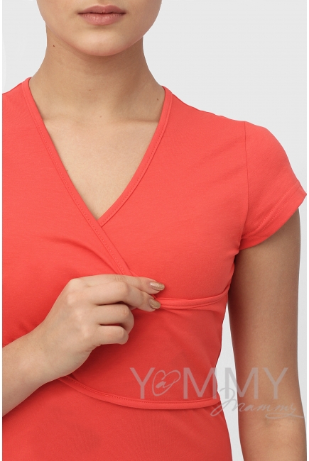 Платье-кимоно для дома трикотажное, цвет "алый"