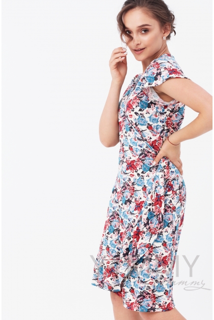 Платье для беременных и кормящих на запах, цветочный принт