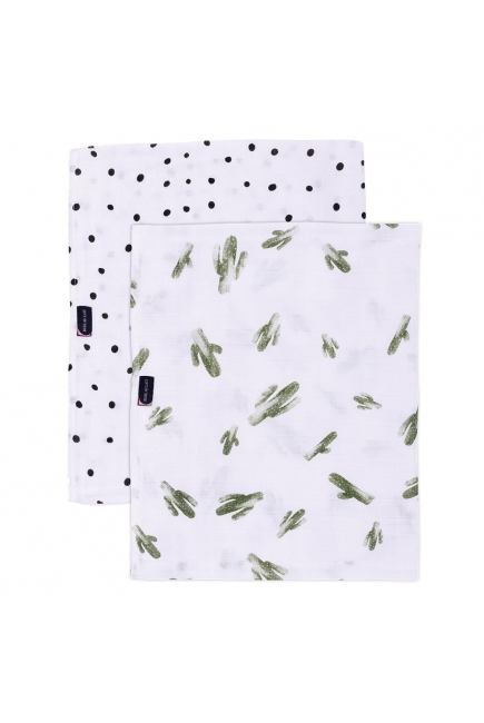 Бамбуковые пеленки для новорожденных Bebe Au Lait, набор 2, Saguaro/Dottie