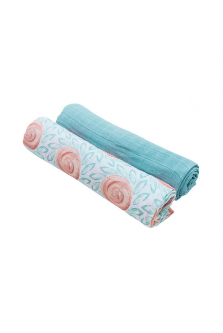 Бамбуковые пеленки для новорожденных Bebe Au Lait, набор 2, Fresco and Lagoon