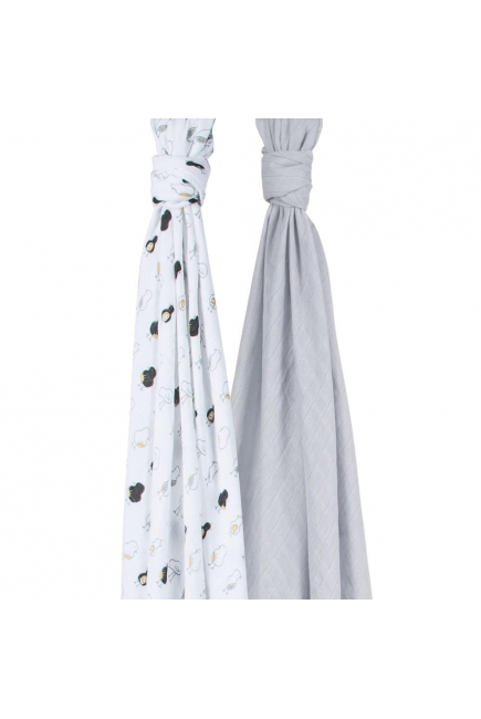 Бамбуковые пеленки для новорожденных Bebe Au Lait, набор 2, Pipit and Pebble