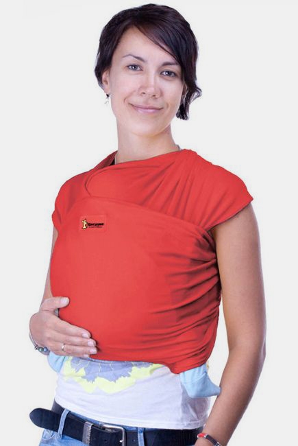 Трикотажный слинг-шарф Кенгуруша Classic, цвет коралл