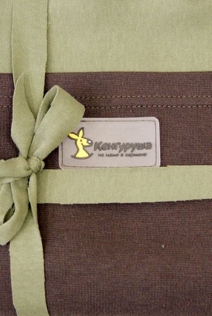 Трикотажный слинг-шарф Кенгуруша Mix, цвет олива-кофе