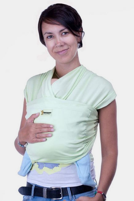 Слинг-шарф трикотажный Кенгуруша Style, фисташка