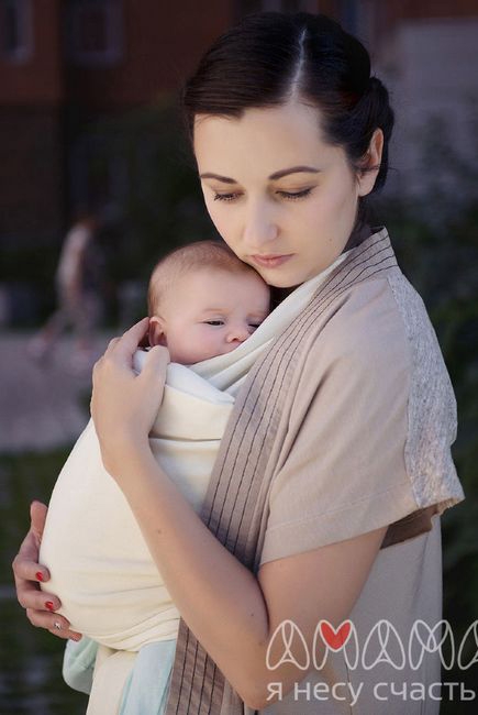 Слинг-шарф трикотажный Мотатик, цвет экрю