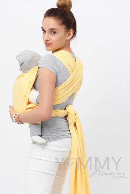 Слинг-шарф трикотажный, цвет светло-желтый