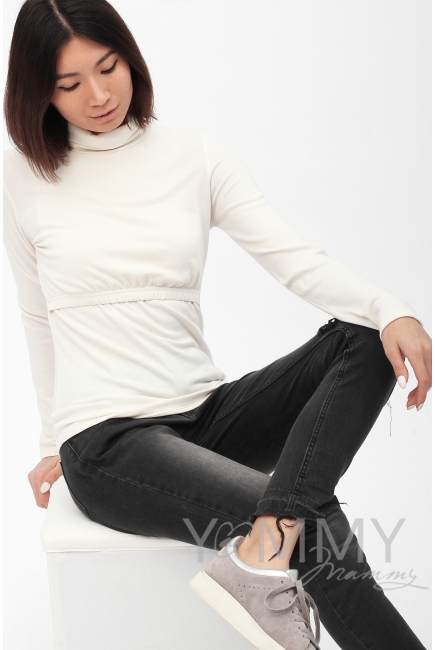 Водолазка для беременных и кормящих, цвет экрю