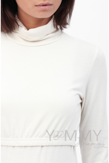 Водолазка для беременных и кормящих, цвет экрю