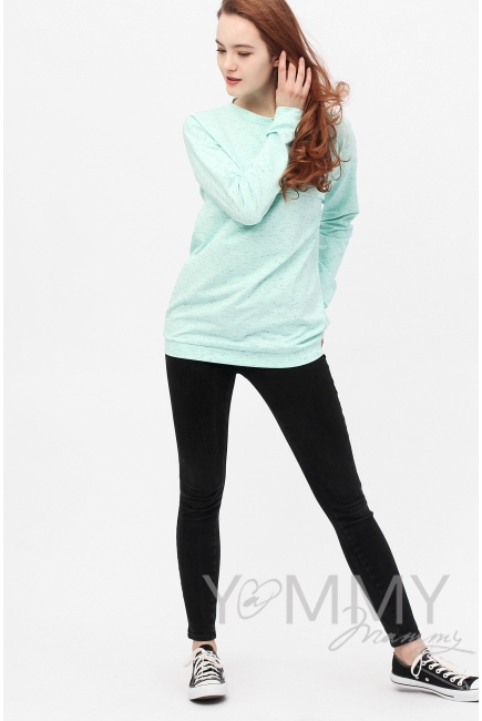 Свитшот для кормящих и беременных с лентами, ментол