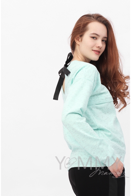 Свитшот для кормящих и беременных с лентами, ментол