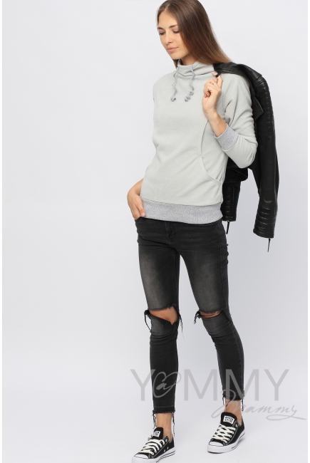 Толстовка YammyMammy (y@mmymammy) флисовая, цвет "серый"