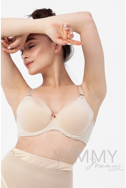 Бюстгальтер для кормящих и беременных Angelika на косточках, бежевый
