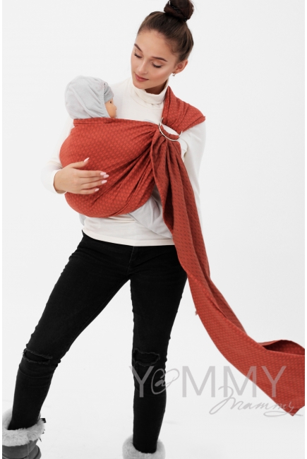 Слинг с кольцами, цвет "оранжевый/коричневый"