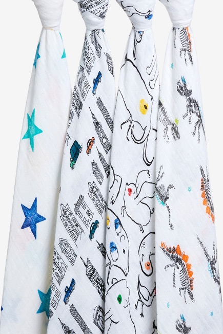 Муслиновые пеленки Aden&Anais для новорожденных, большие, набор 4, Color Pop