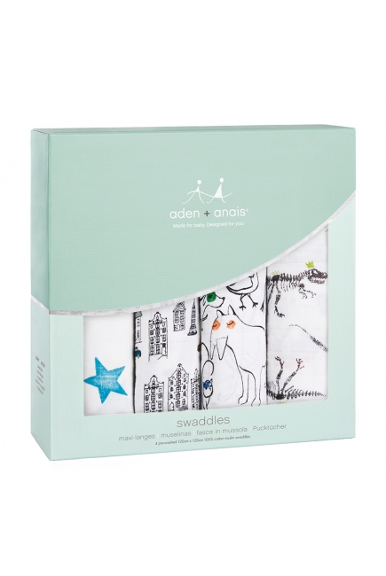 Муслиновые пеленки Aden&Anais для новорожденных, большие, набор 4, Color Pop