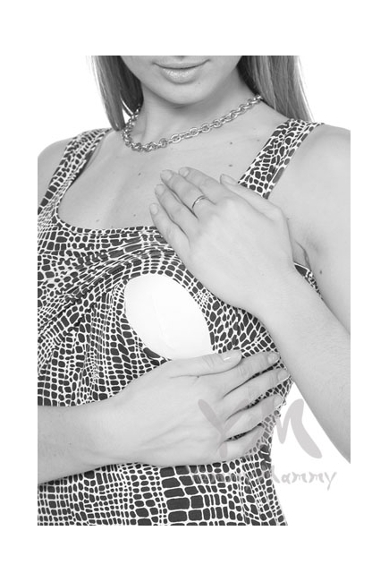 Платье-майка синий / белый рисунок для кормящих