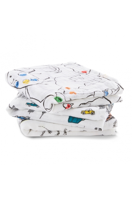 Муслиновые пеленки для новорожденных средние Aden&Anais, набор 3, Color Pop