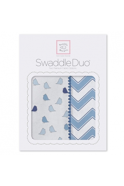 Набор пеленок SwaddleDesigns Swaddle Duo BL Chickies/Chevron