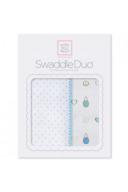 Набор пеленок SwaddleDesigns Swaddle Duo BL Peace/LV/SW