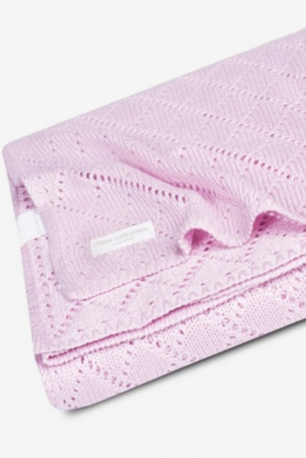 Плед для новорожденных бамбуковый вязаный Jollein, розовый, средний