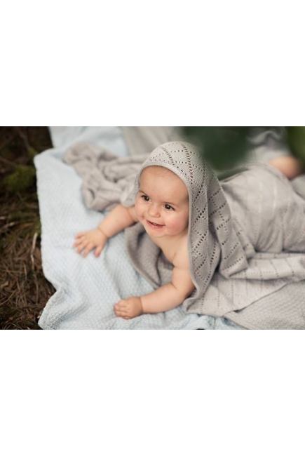 Плед для новорожденных бамбуковый вязаный Jollein, розовый, средний