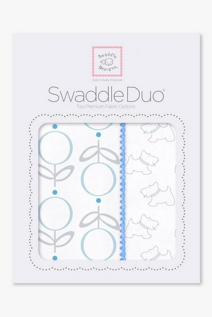 Набор пеленок SwaddleDesigns Swaddle Duo Blue Little Doggie