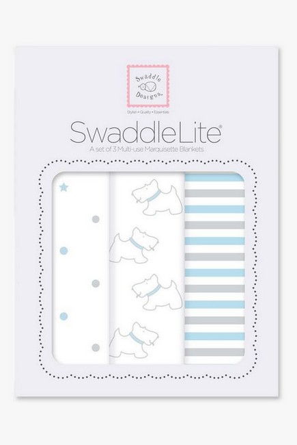 Набор пеленок SwaddleDesigns - SwaddleLite Blue Little Doggie