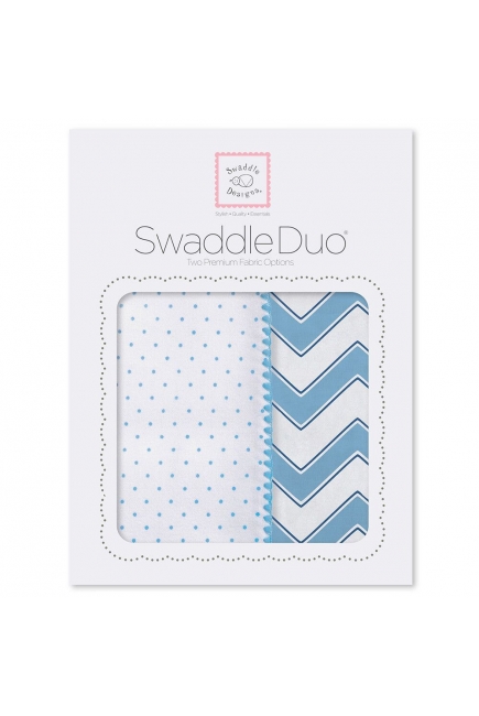 Набор пеленок SwaddleDesigns Swaddle Duo Blue Classic Chevron