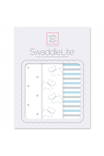 Набор пеленок SwaddleDesigns - SwaddleLite Blue Little Doggie