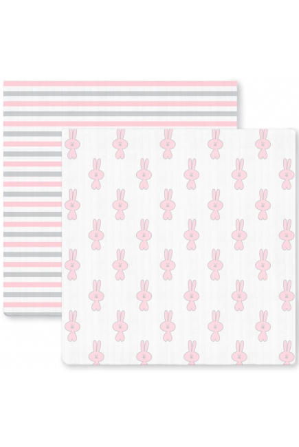 Набор пеленок SwaddleDesigns - Marquisette 2-Pack Little Bunnie Simple Stripes