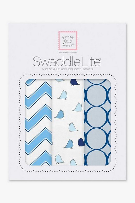 Набор пеленок SwaddleDesigns - SwaddleLite, Chic Chevron Lite Blue