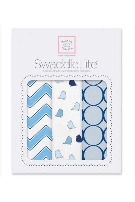 Набор пеленок SwaddleDesigns - SwaddleLite, Chic Chevron Lite Blue