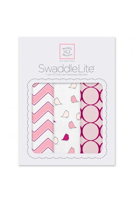 Набор пеленок SwaddleDesigns SwaddleLite Chic Chevron Lite Pink