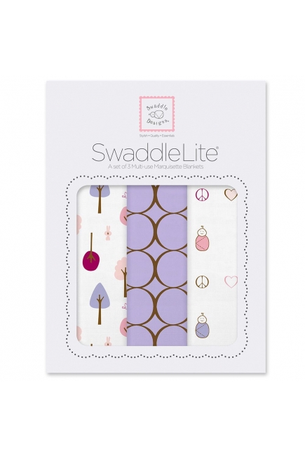 Набор пеленок SwaddleDesigns Swaddle Lite Cute & Calm Lavender