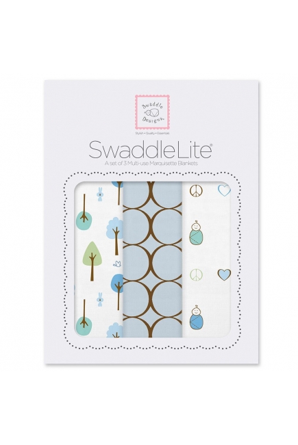 Набор пеленок SwaddleDesigns - SwaddleLite Cute & Calm Pastel Blue