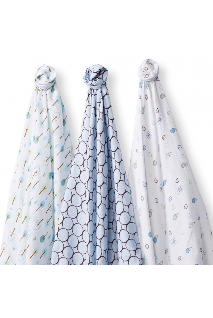 Набор пеленок SwaddleDesigns - SwaddleLite Cute & Calm Pastel Blue