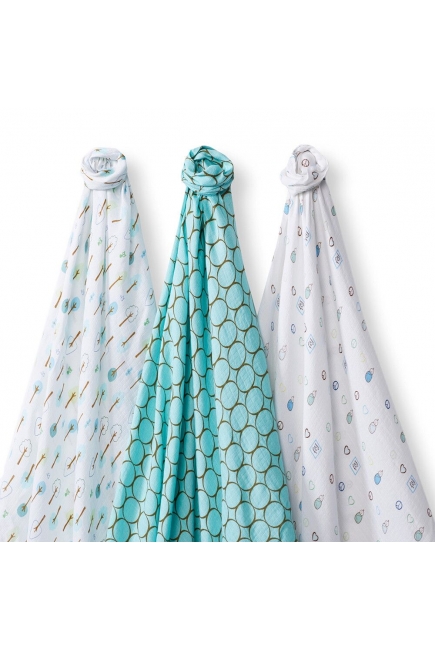 Набор пеленок SwaddleDesigns SwaddleLite Cute & Calm SeaCrystal