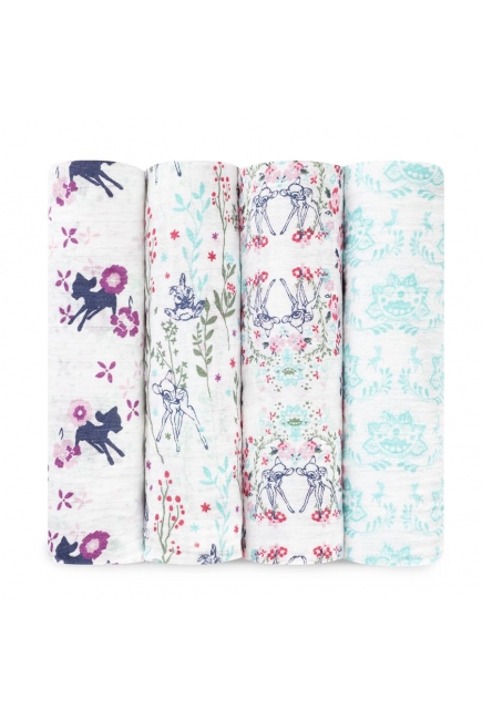 Муслиновые пеленки Aden&Anais для новорожденных большие, набор 4, Disney Bambi