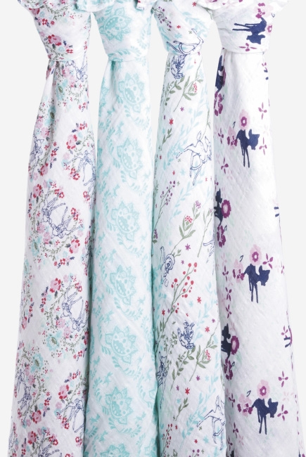 Муслиновые пеленки Aden&Anais для новорожденных большие, набор 4, Disney Bambi