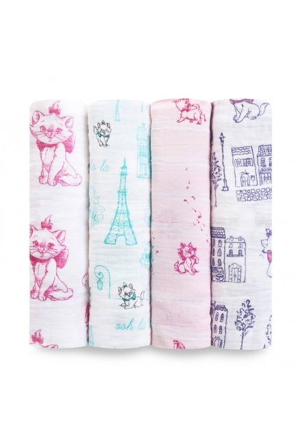 Муслиновые пеленки Aden&Anais для новорожденных большие, набор 4, Disney Aristocrats