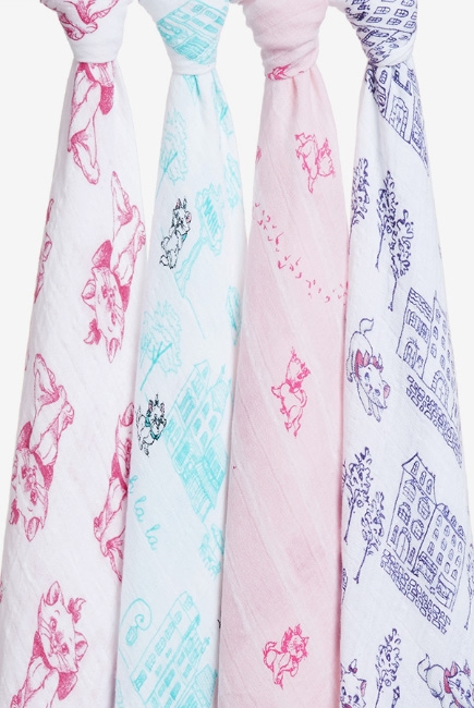 Муслиновые пеленки Aden&Anais для новорожденных большие, набор 4, Disney Aristocrats