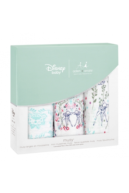 Муслиновые пеленки для новорожденных средние Aden&Anais, набор 3, Disney Bambi