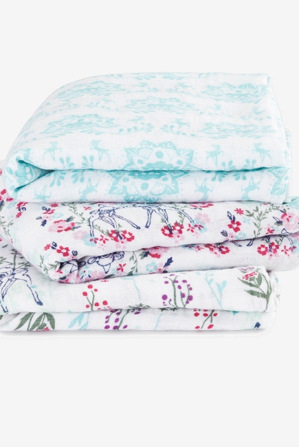 Муслиновые пеленки для новорожденных средние Aden&Anais, набор 3, Disney Bambi