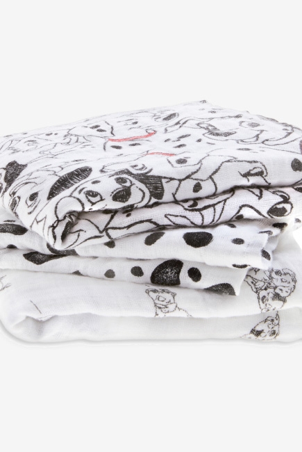 Муслиновые пеленки для новорожденных средние Aden&Anais, набор 3, Disney Dalmatians