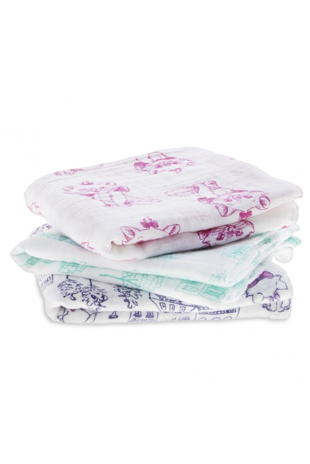 Муслиновые пеленки для новорожденных средние Aden&Anais, набор 3, Disney Aristocrats