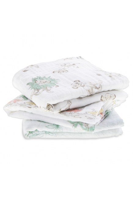 Муслиновые пеленки для новорожденных средние Aden&Anais, набор 3, Disney Lion King