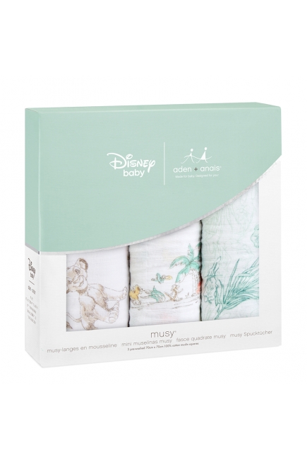 Муслиновые пеленки для новорожденных средние Aden&Anais, набор 3, Disney Lion King