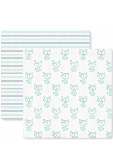 Набор пеленок SwaddleDesigns Marquisette 2-Pack Little Fox Simple Stripes